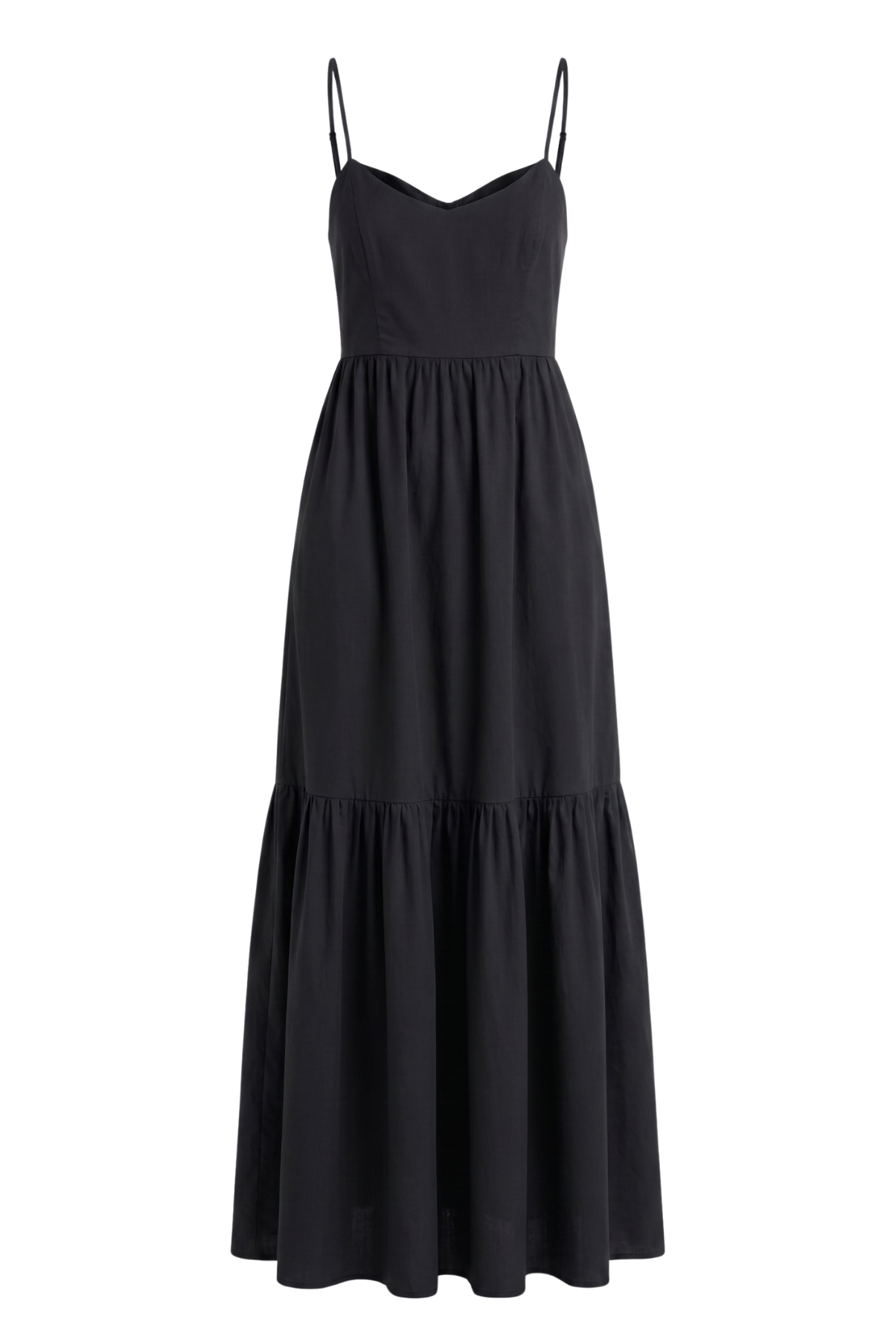 Varkala Black Tiered Maxi Dress